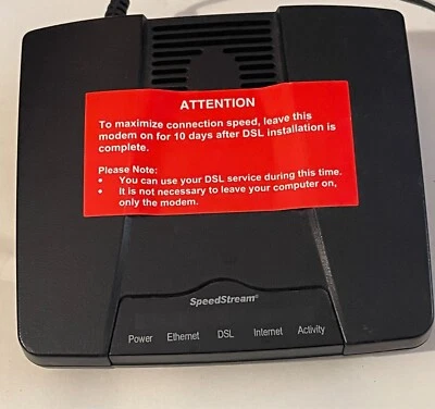 SIEMENS SPEED STREAM 4100 060-D141-A12 ETHERNET ADSL MODEM & ADAPTER - Image 1 of 4