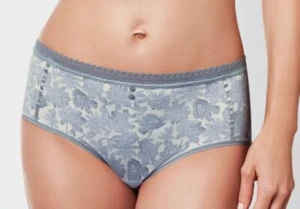 Amoena Janina Gris Claro Floral Bragas Pantalones Calzoncillos Bragas Panty Lados Profundos - Imagen 1 de 1