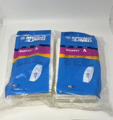 2 Pack Hoover A Microlined Vacuum Cleaner Bags Elite Powermax Concept Decade Bag - Image 1 of 4