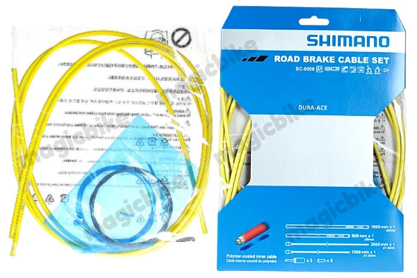 Juego de cables de freno Shimano Dura-Ace BC-9000 recubiertos de polietileno nuevo en caja (amarillo) Foto 1 de 1