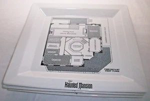 Disney Authentic HAUNTED MANSION: 3 Square Dinner Plates: EXC: NR - Bild 1 von 4