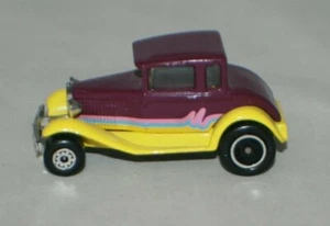 Matchbox #55 1979 Model A Ford Purple And Yellow Hot Rod Thailand - Picture 1 of 7