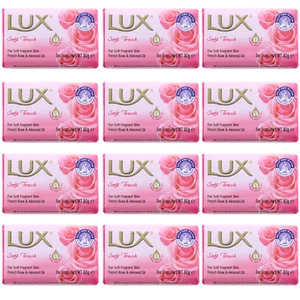 12 x Lux Soft Touch Stück Seife sanft duftend französische Rosen & Mandelöl 80g - Bild 1 von 3