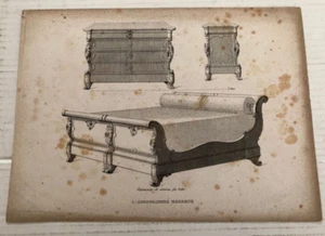 Disegni originali mobili di Giuseppe Cima 1830 Finimento di stanza da letto - Picture 1 of 1