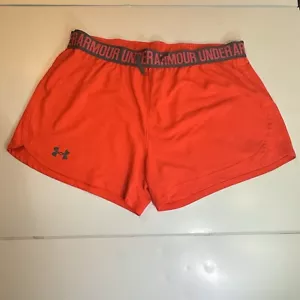 Under Armour Shorts Loose Fit Womens Medium Gym Workout Vibrant Orange Color - Picture 1 of 5