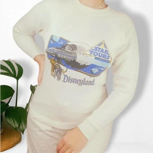 Vintage 80s Star Wars Sweater Ladies 8 Disneyland Disney 1986 Jumper Crew neck - Picture 1 of 16