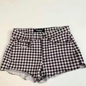Pantaloncini alti rialzati Express bianchi e neri misto cotone taglia 6 - Foto 1 di 9