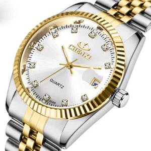 Ladies Watch Wristwatch Diamond Analog Calendar Stainless Steel Band Women's Watches - Picture 1 of 11