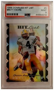 1996 Donruss Brett Favre HIT LIST card #5 graded PSA 9 card POP 5