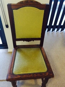 French Antique Oak Dining Chairs - Picture 1 of 2