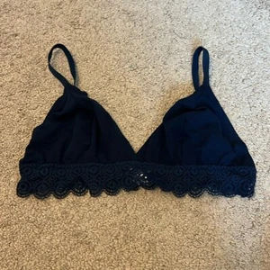 IntiMint Cosabella Navy Blue Lace Cotton Bralette Size L - Picture 1 of 4