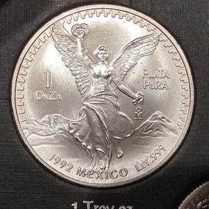 Colección México Libertad 1992 Monedas Plata Pura 5 Monedas Coleccionista Set Muy Bonito - Imagen 1 de 13