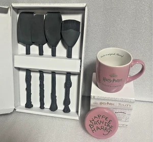 Le Creuset Harry Potter Magical Spatula 4pcs + Tully’s Birthday Mug Limited Set - Picture 1 of 9