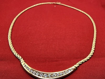 Lindo colar de ouro 14k com impressionantes diamantes naturais, com avaliação, VEJA! - Imagem 1 de 4