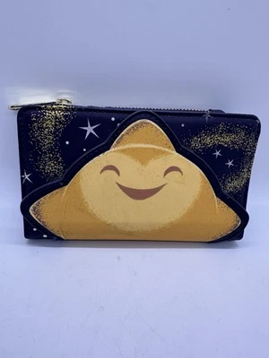 Cartera Loungefly Wish Star de los Parques Disney Azul Marino Dorado Brillo Cosmo Repujado Foto 1 de 4