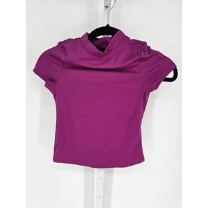 Lands End Girls Sz 6X Short Sleeve Rash Guard Swimsuit Top Purple - Picture 1 of 3