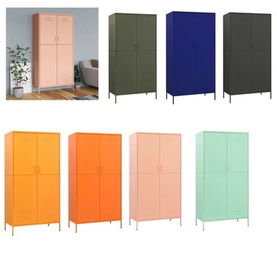 Kleiderschrank Stahlschrank mit 4 verstellbaren Einlegeböden Garderobenschrank - Bild 1 von 3