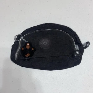 Kipling Pencil/Makeup Case 2 Zip, Brush Holders- Black Nylon NWOT - Picture 1 of 8