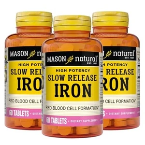 Slow Release Iron, Unflavored, 60 Count, Pack of 3 - Picture 1 of 7