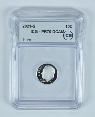 2021-S Roosevelt Dime Silver PR70 DCAM ICG *8973 - Image 1 of 4