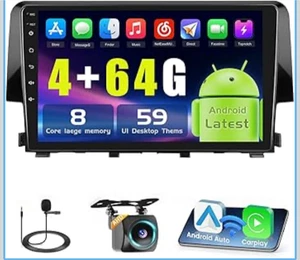 4+64G Carplay Stereo Radio for Honda Civic 2016-2021 1280*800Screen GPS Navi Cam - Bild 1 von 12