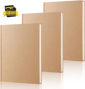 3 Pack B5 Blank Notebook Journals 7.6" X 10", 160 Pages/80 Sheets, Unlinedhardco - Picture 1 of 7