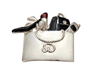 St. John Purse Shoe Lipstick Hand Tote Bag Brooch Pin, Signed - Picture 1 of 7