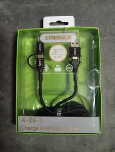 Emerald 3ft 4-in-1 Charge And Data Cable. Never Used. - Picture 1 of 3
