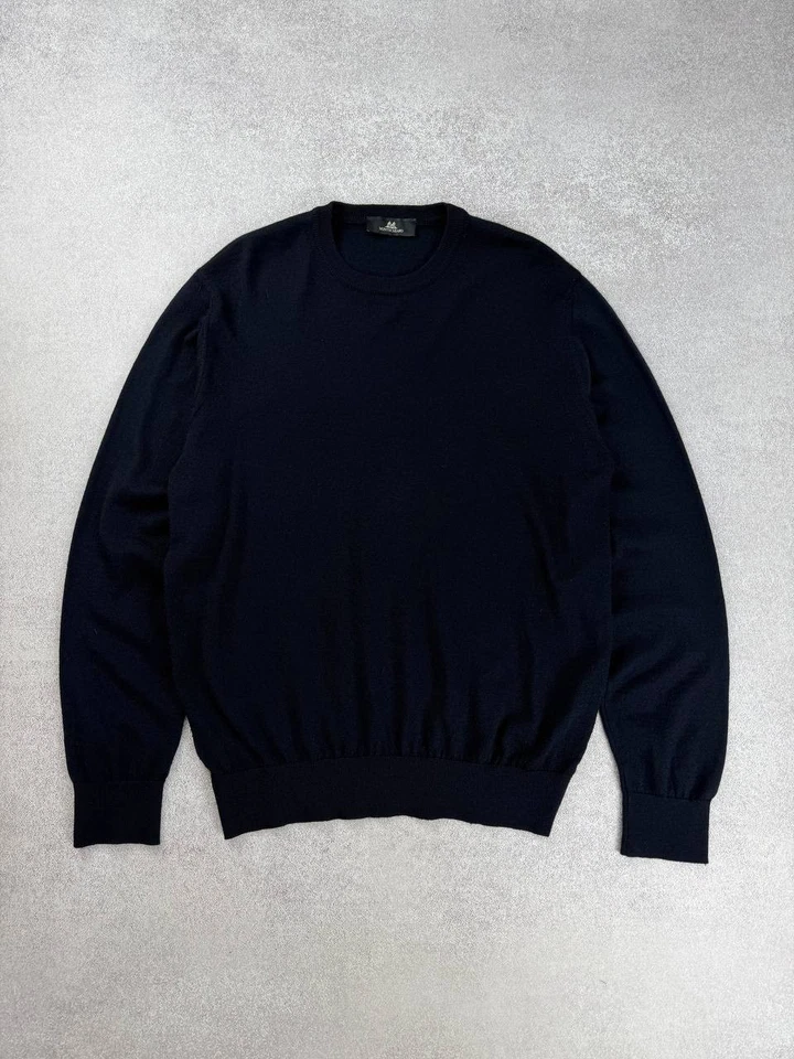 Montechiaro Wool Knit Sweater Navy Blue Men's Size 52 Duties Paid (USA) - Image 1 of 4