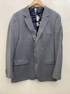 Alan Flusser Blazer Mens 44L Blue Plaid Sport Coat  Classic - Picture 1 of 4
