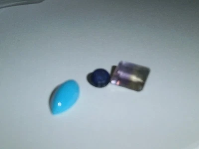 Pedras de montagem soltas de safira, ametrina e turquesa persa tamanhos mistos - Imagem 1 de 4