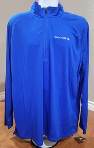 Pullover Spyder Para Hombres 2XL Azul 1/4 Cremallera Manga Larga Sunpower Logo Atlético Nuevo con Etiquetas - Imagen 1 de 12