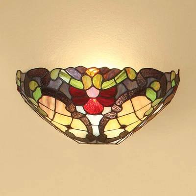 Interiors 1900 Diana T101W Tiffany Wall Sconce 12 Inch, 1 x 40W E14 (bulb not... - Image 1 of 2