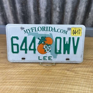 Florida State License Plate Tag Man Cave Decoration Craft Expired 4/17 644 QWV - Picture 1 of 4