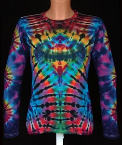 T-Shirt Gr. S -5XL langarm handgefärbt. Hippie Tie dye Batik Psy Goa NEU - Bild 1 von 4
