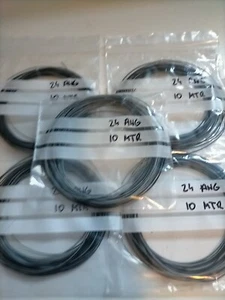 10m Draht Anschlussdraht Teflonlitze versilbert 24 AWG SCHWARZ/GRAU PTFE 600V - Bild 1 von 3