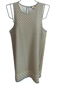 Banana Republic dress yellow White Black Geometric Print Shift Dress XL ECU - Picture 1 of 8