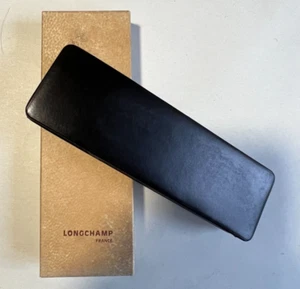 Etui 2 cigares  LONGCHAMP années 1960 en cuir box noir (36) - Imagen 1 de 3