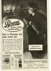1919 PYRENE Fire Extinguisher car on fire Vintage Print Ad