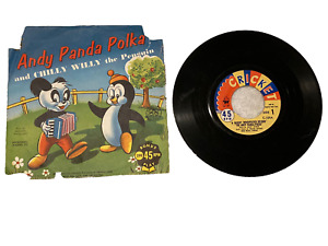1958 Andy Panda Polka and Chilly Willy the Penguin Cricket Records 45 RPM Vinyl