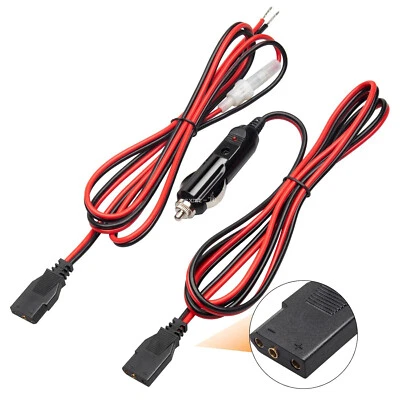 2x CB Power Cord 12V 3-Pin Plug Cigarette Lighter Socket 4.9ft for CB Ham Radio - Image 1 of 4