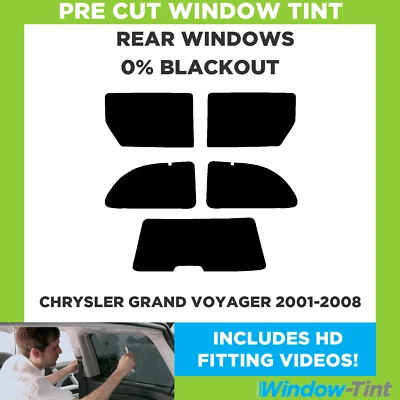 Für Chrysler Grand Voyager 2001-2008 Vor Cut Fenster Getönt Heck 0% Blackout - Image 1 of 4