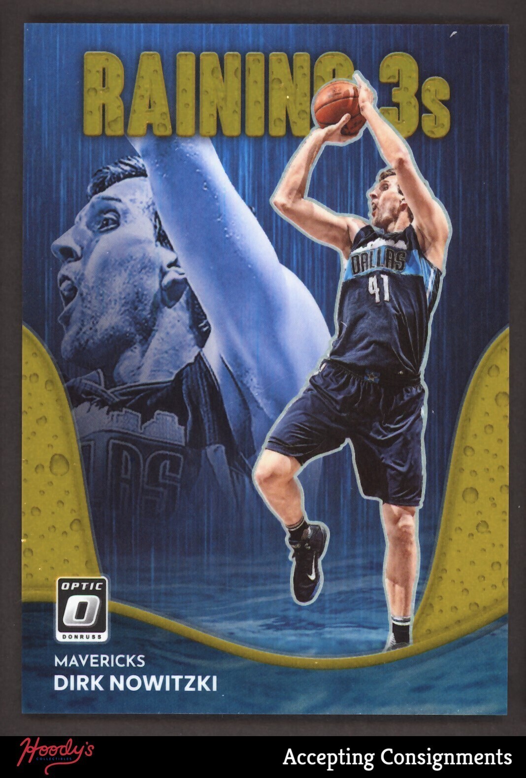 2022-23 Donruss Optic Raining 3s Gold #19 Dirk Nowitzki MAVERICKS 10/10