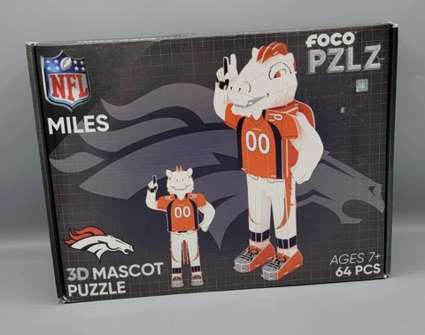 FOCO MILES NFL Denver Broncos PZLZ MASCOT 3D Puzzle Football Puzzle New Open Box Cover