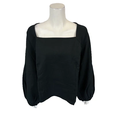 Девочка с изгибами женщин понте квадратный вырез блузка верхний твердый черный X-маленький размер - Изображение 1 из 2