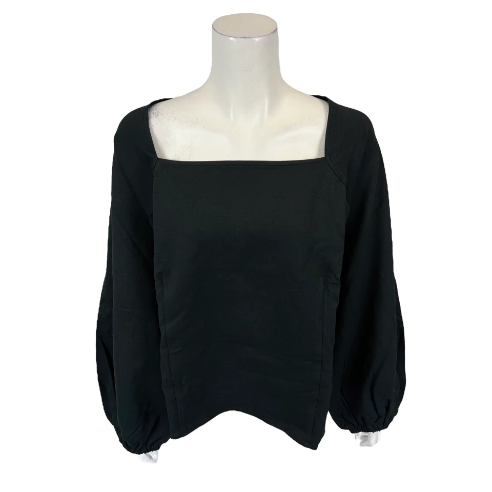 Девочка с изгибами женщин понте квадратный вырез блузка верхний твердый черный 2 X плюс размер - Изображение 1 из 2