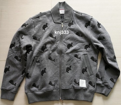 Giacca tartaruga THOM BROWNE grigia ricamo jacquard balena tartaruga taglia 4