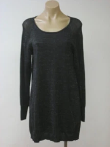 EILEEN FISHER Shimmering Fine Merino Charcoal Jewel Neck Tunic Dress PS NWT $258 - Picture 1 of 1
