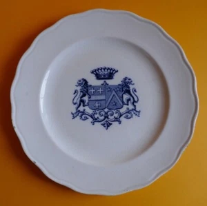 Plato escudo de armas escudo de alianza género conde KERGRAVAN & JARDÍN, corona, escudo - Imagen 1 de 7