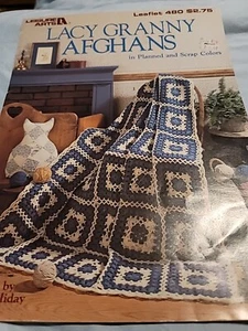 Vintage Leisure Arts #480 LACY GRANNY AFGHANS Crochet 6pg Booklet 1986 - Picture 1 of 2
